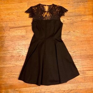 BB Dakota Black Lace Top Midi Dress